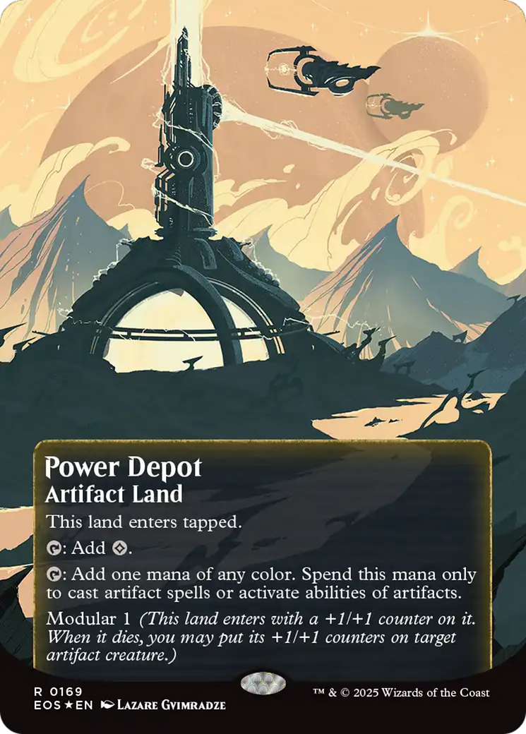 Power Depot (0169) (Borderless) (Galaxy Foil) [Edge of Eternities: Stellar Sights] | Card Merchant Takapuna