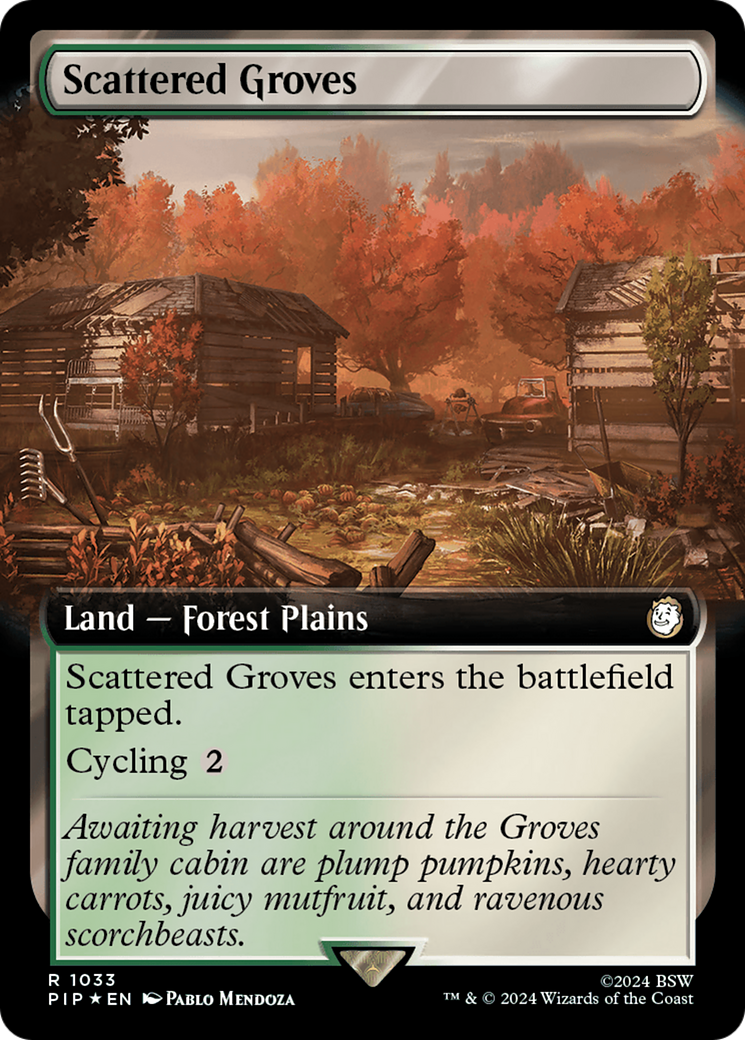 Scattered Groves (Extended Art) (Surge Foil) [Fallout] | Card Merchant Takapuna