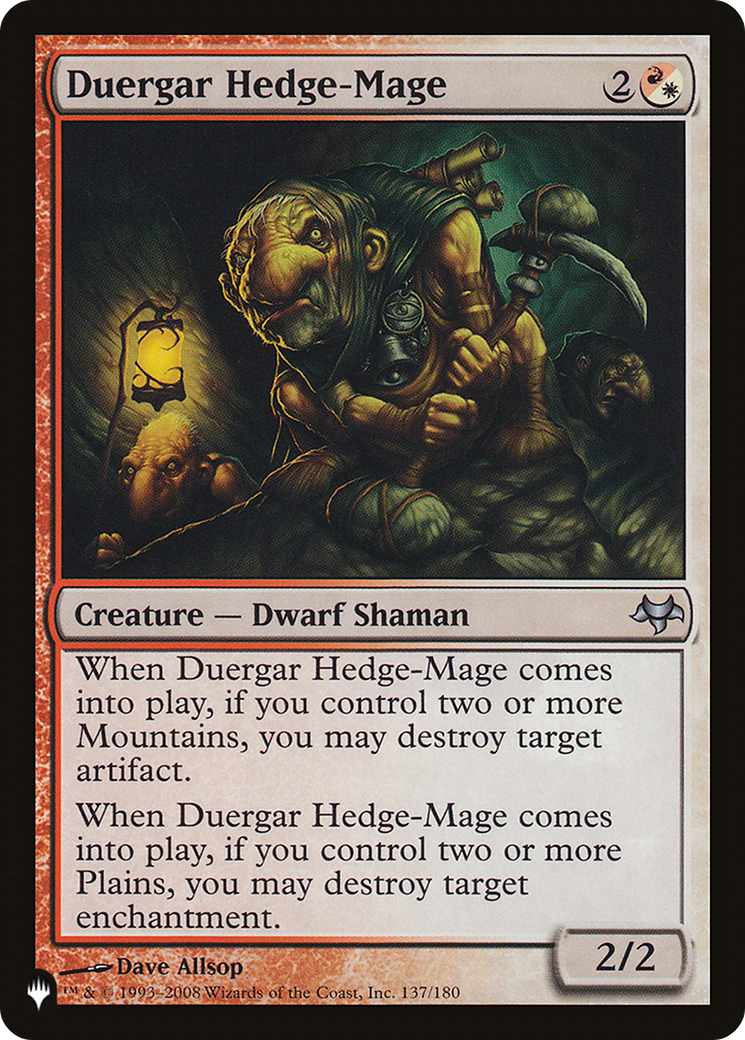 Duergar Hedge-Mage [The List] | Card Merchant Takapuna