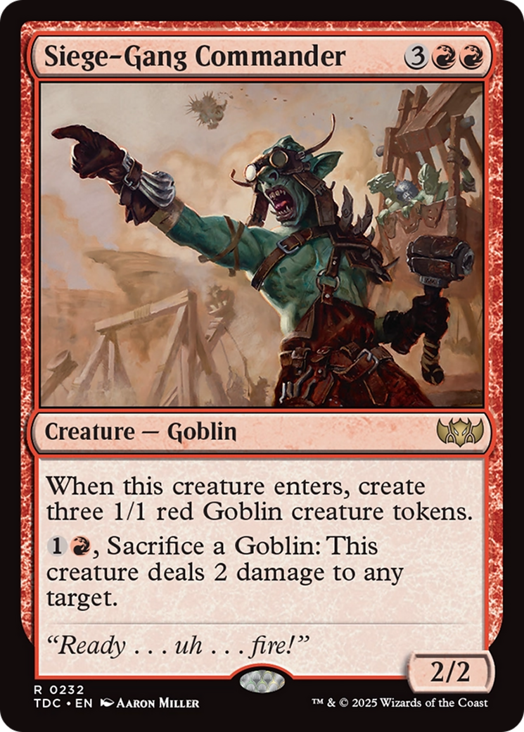 Siege-Gang Commander [Tarkir: Dragonstorm Commander] | Card Merchant Takapuna