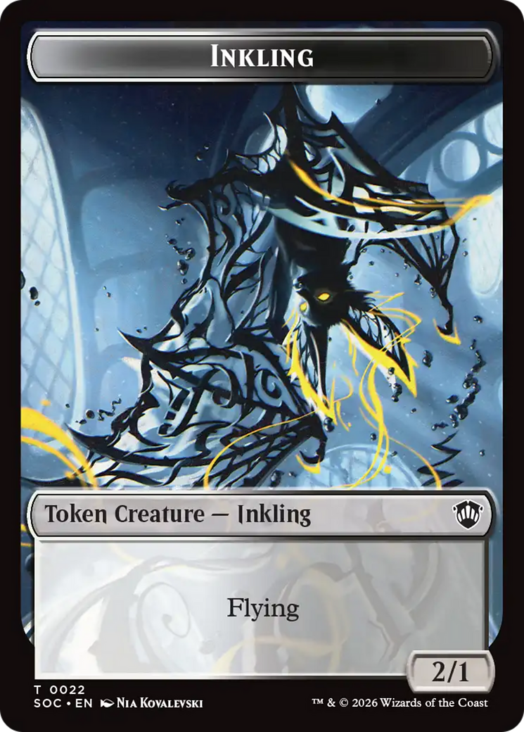 Cat // Inkling (0022) Double-Sided Token [Secrets of Strixhaven Commander Tokens] | Card Merchant Takapuna