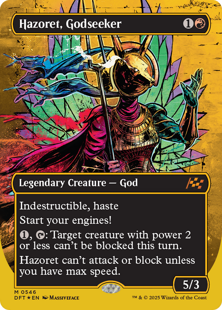 Hazoret, Godseeker (Borderless) (First-Place Foil) [Aetherdrift] | Card Merchant Takapuna