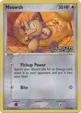 Meowth (77/113) (Stamped) [EX: Delta Species] | Card Merchant Takapuna