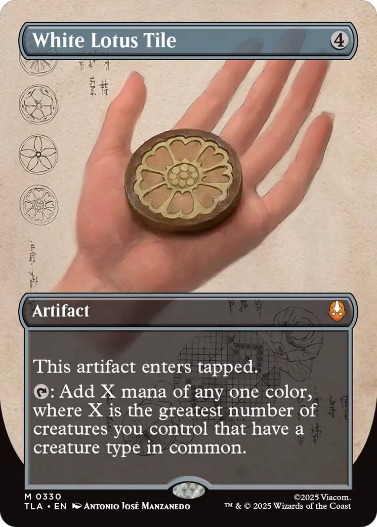 White Lotus Tile (Borderless) [Avatar: The Last Airbender] | Card Merchant Takapuna