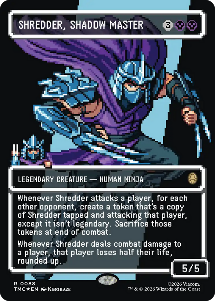 Shredder, Shadow Master (Borderless) (Surge Foil) [Teenage Mutant Ninja Turtles Commander] | Card Merchant Takapuna