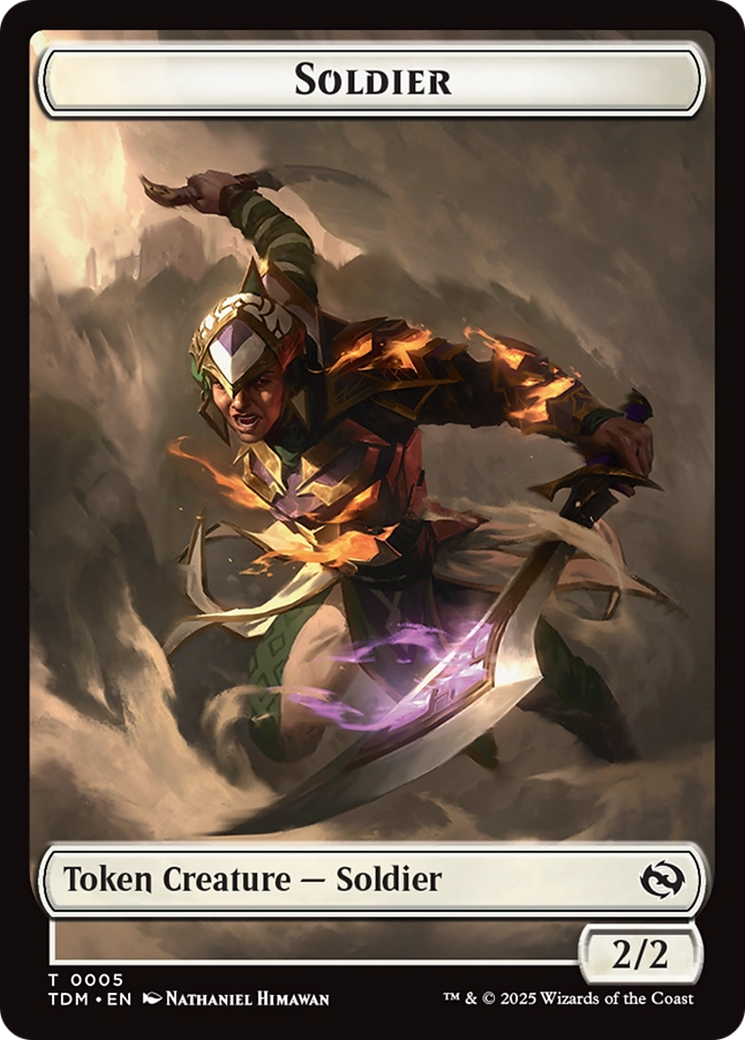 Soldier (0004) // Soldier (0005) Double-Sided Token [Tarkir: Dragonstorm Tokens] | Card Merchant Takapuna