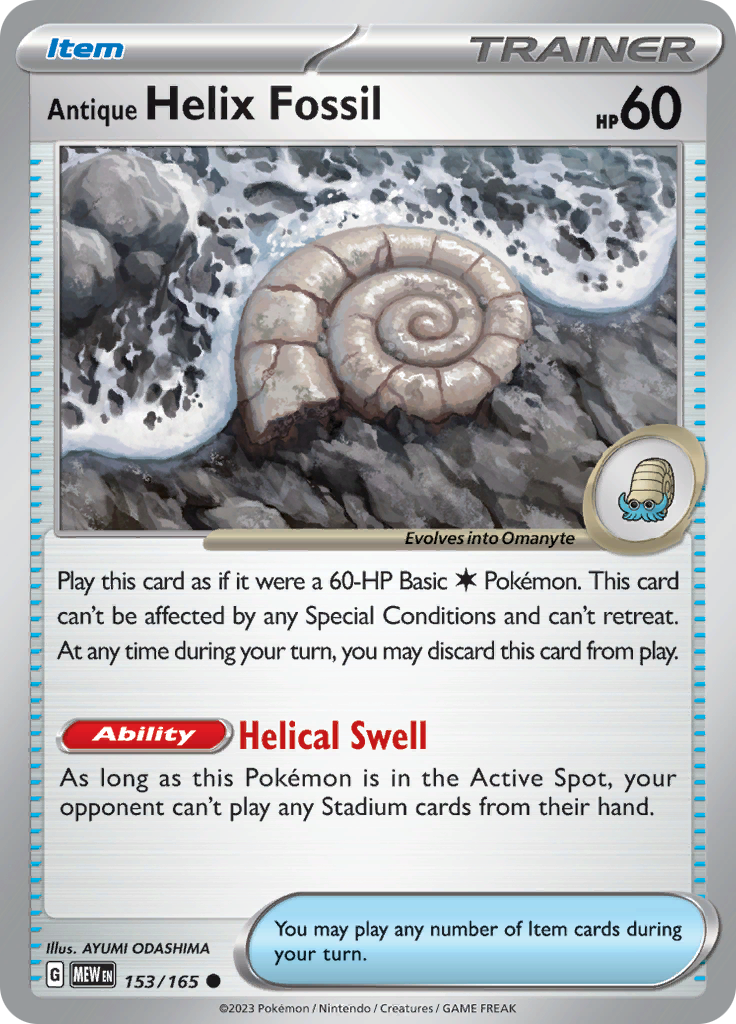 Antique Helix Fossil (153/165) [Scarlet & Violet 151] | Card Merchant Takapuna