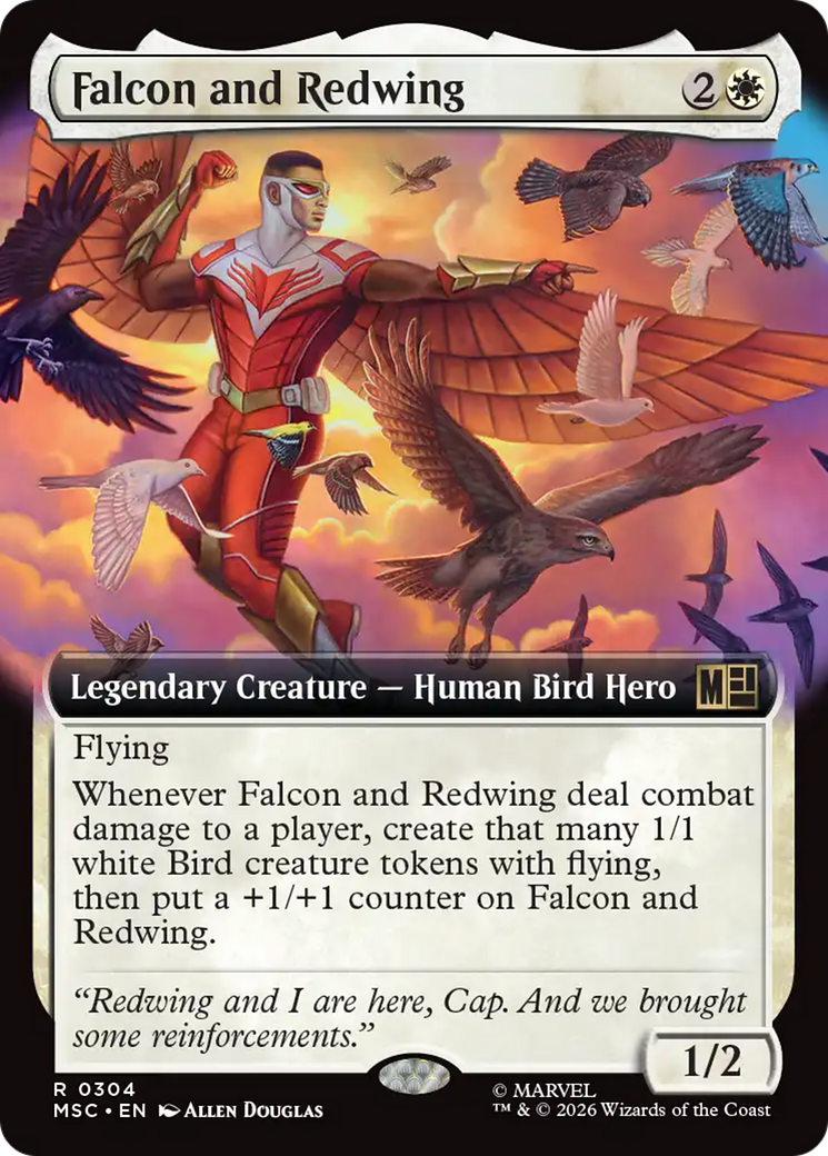 Falcon and Redwing (Extended Art) [Marvel Super Heroes Commander] | Card Merchant Takapuna