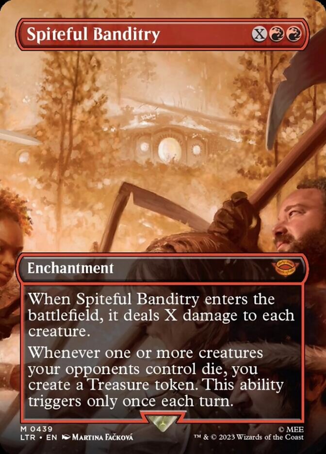 Spiteful Banditry (Borderless Alternate Art) [The Lord of the Rings: Tales of Middle-Earth] | Card Merchant Takapuna