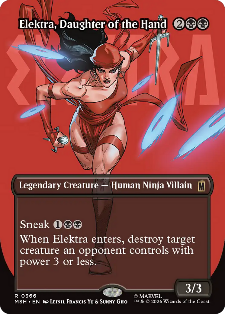 Elektra, Daughter of the Hand (Borderless) (366) [Marvel Super Heroes] | Card Merchant Takapuna