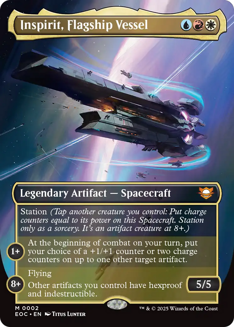 Inspirit, Flagship Vessel (Borderless) [Edge of Eternities Commander] | Card Merchant Takapuna