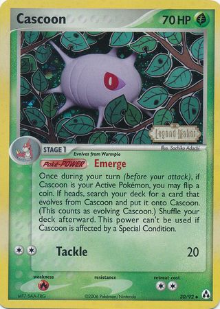 Cascoon (30/92) (Stamped) [EX: Legend Maker] | Card Merchant Takapuna