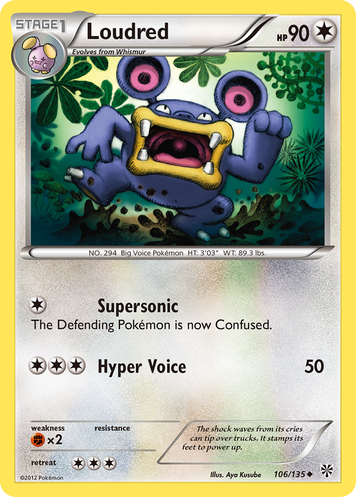 Loudred (106/135) [Black & White: Plasma Storm] | Card Merchant Takapuna