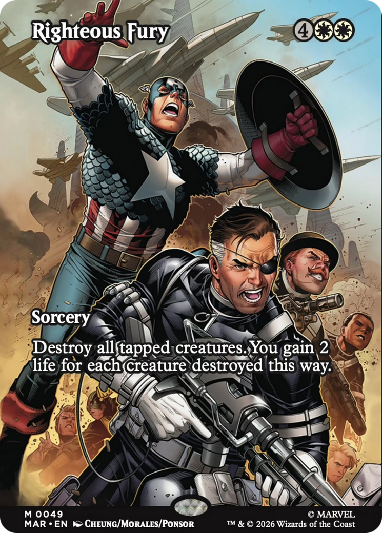 Righteous Fury (Borderless) [Marvel Universe: Eternal-Legal] | Card Merchant Takapuna