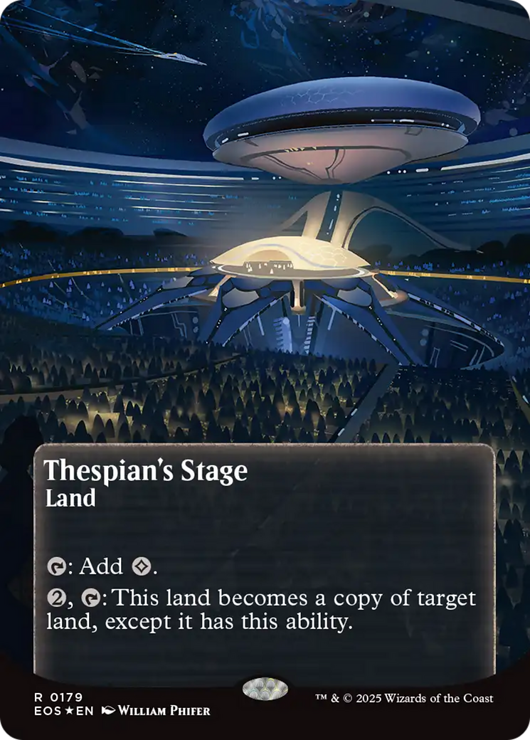Thespian's Stage (0179) (Borderless) (Galaxy Foil) [Edge of Eternities: Stellar Sights] | Card Merchant Takapuna