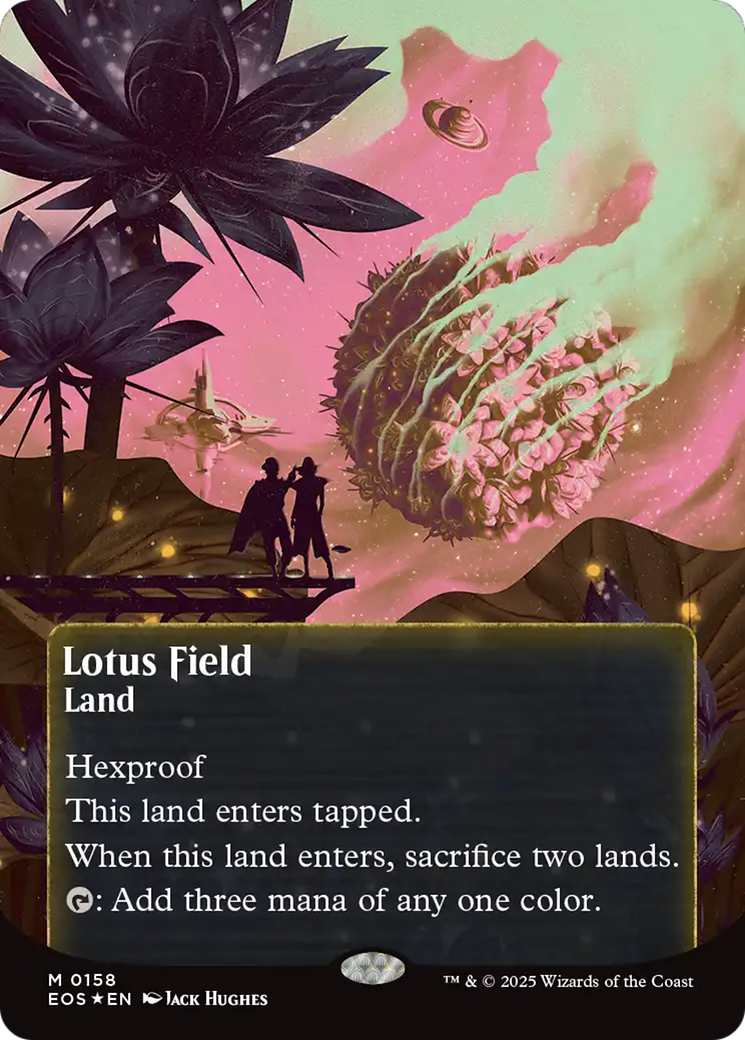 Lotus Field (0158) (Borderless) (Galaxy Foil) [Edge of Eternities: Stellar Sights] | Card Merchant Takapuna