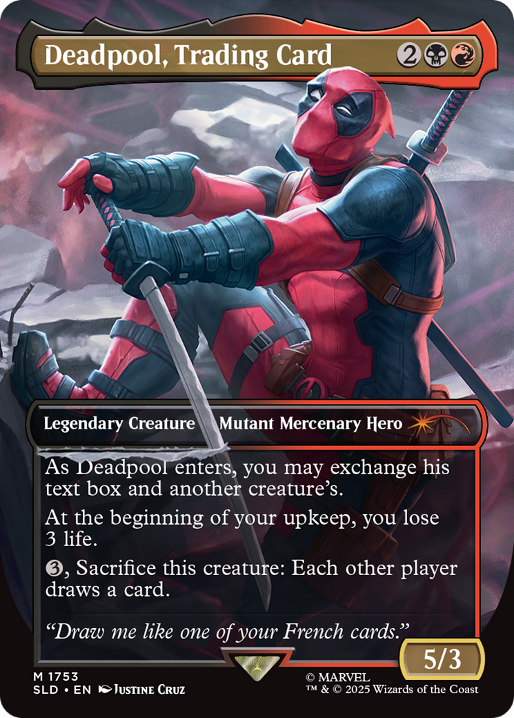Deadpool, Trading Card (Rainbow Foil) [Secret Lair Drop Series] | Card Merchant Takapuna