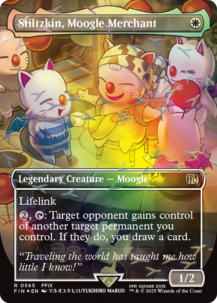 Stiltzkin, Moogle Merchant (Borderless) (Chocobo Track Foil) [FINAL FANTASY] | Card Merchant Takapuna