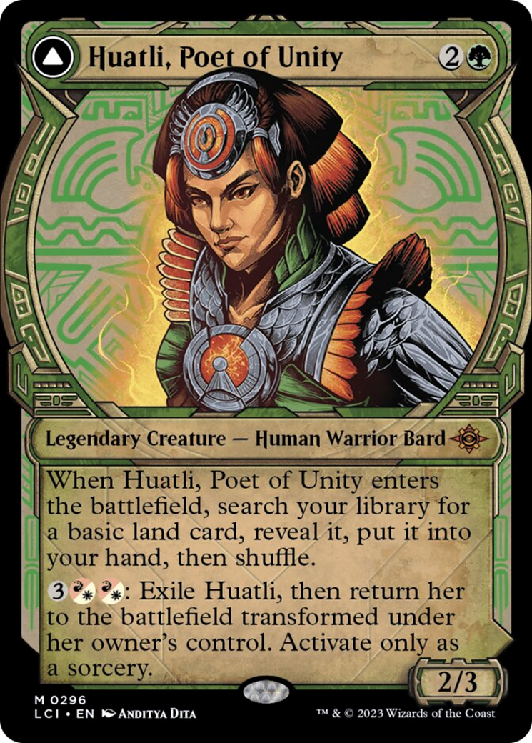 Huatli, Poet of Unity // Roar of the Fifth People (Showcase) [The Lost Caverns of Ixalan] | Card Merchant Takapuna