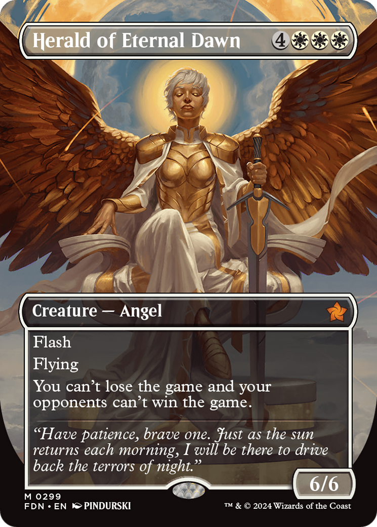 Herald of Eternal Dawn (Borderless) [Foundations] | Card Merchant Takapuna