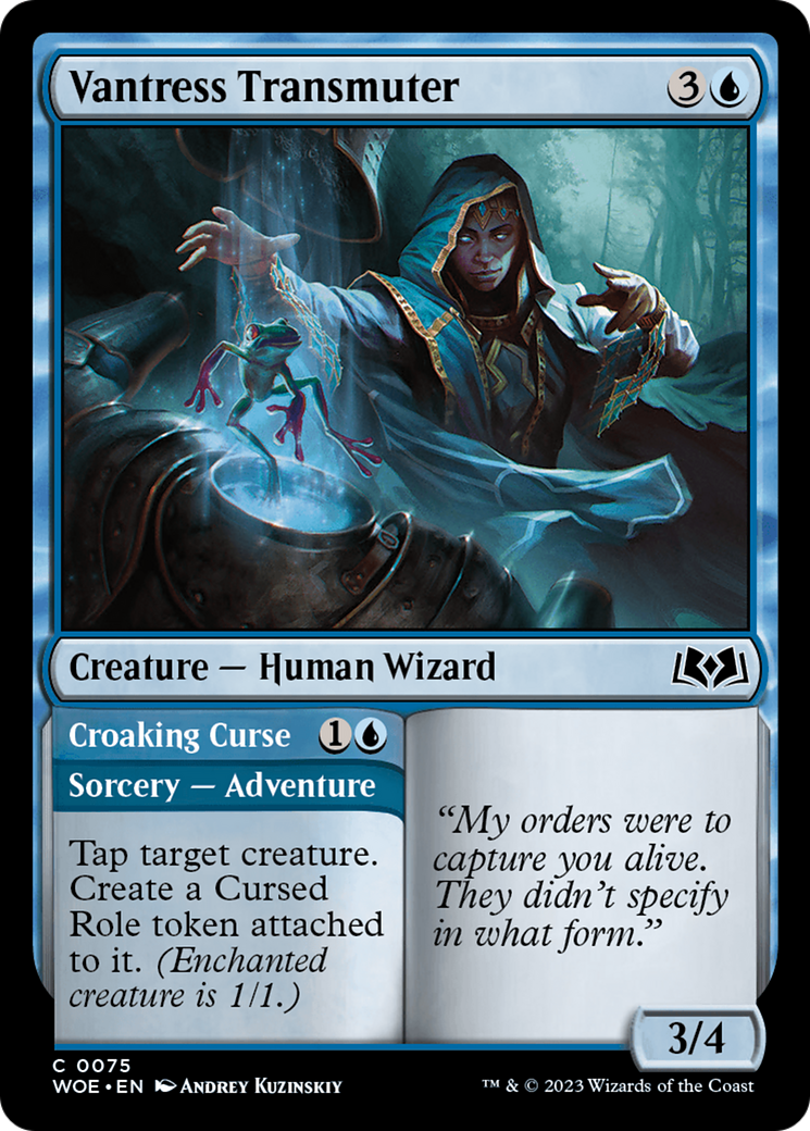 Vantress Transmuter // Croaking Curse [Wilds of Eldraine] | Card Merchant Takapuna