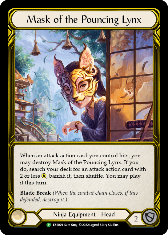 Mask of the Pouncing Lynx (Golden) [FAB079] (Promo)  Cold Foil | Card Merchant Takapuna