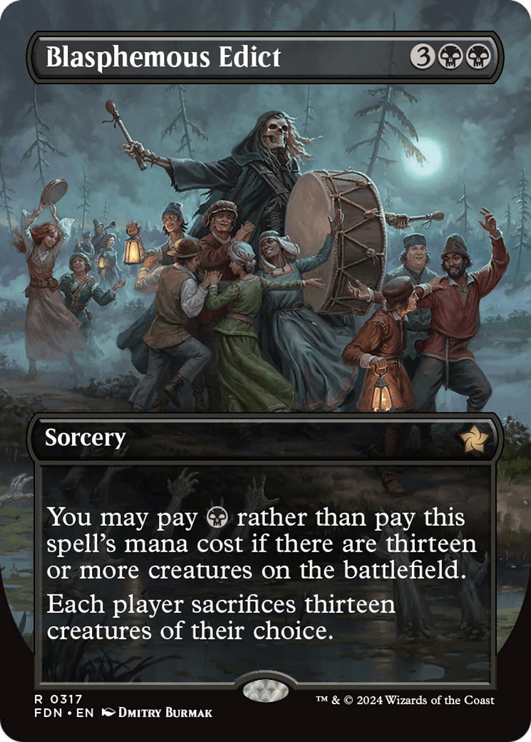Blasphemous Edict (Borderless) [Foundations] | Card Merchant Takapuna