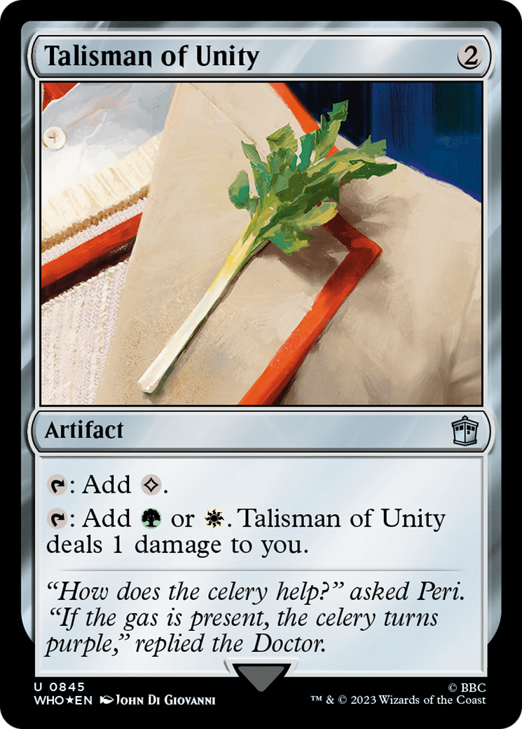 Talisman of Unity (Surge Foil) [Doctor Who] | Card Merchant Takapuna