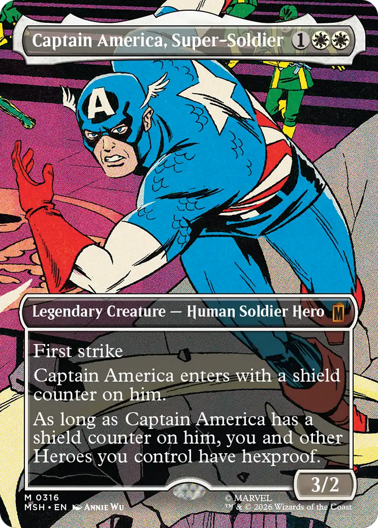 Captain America, Super-Soldier (Borderless) (0316) [Marvel Super Heroes] | Card Merchant Takapuna