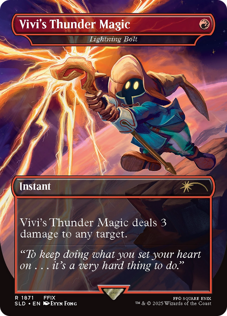 Vivi's Thunder Magic - Lightning Bolt (Rainbow Foil) [Secret Lair Drop Series] | Card Merchant Takapuna