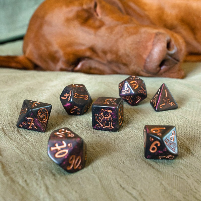 Q Workshop Dogs Dice Set - Luna Dice Set 7 | Card Merchant Takapuna