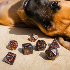 Q Workshop Dogs Dice Set - Luna Dice Set 7 | Card Merchant Takapuna