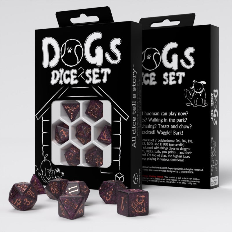 Q Workshop Dogs Dice Set - Luna Dice Set 7 | Card Merchant Takapuna