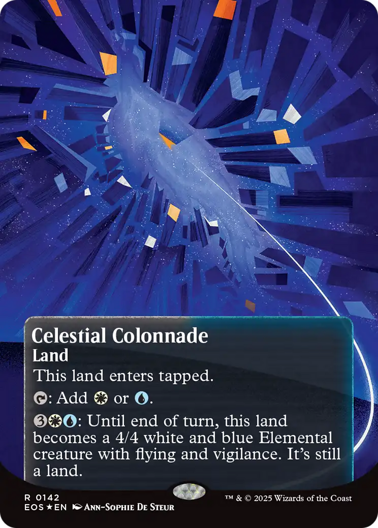 Celestial Colonnade (0142) (Borderless) (Galaxy Foil) [Edge of Eternities: Stellar Sights] | Card Merchant Takapuna
