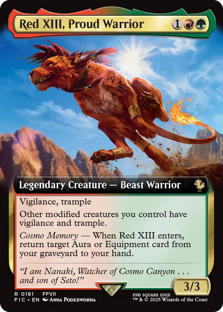Red XIII, Proud Warrior (Extended Art) [FINAL FANTASY Commander] | Card Merchant Takapuna