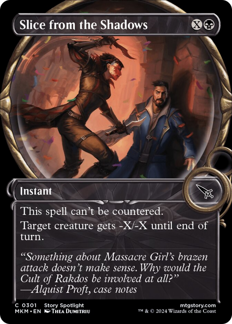 Slice from the Shadows (Showcase) [Murders at Karlov Manor] | Card Merchant Takapuna