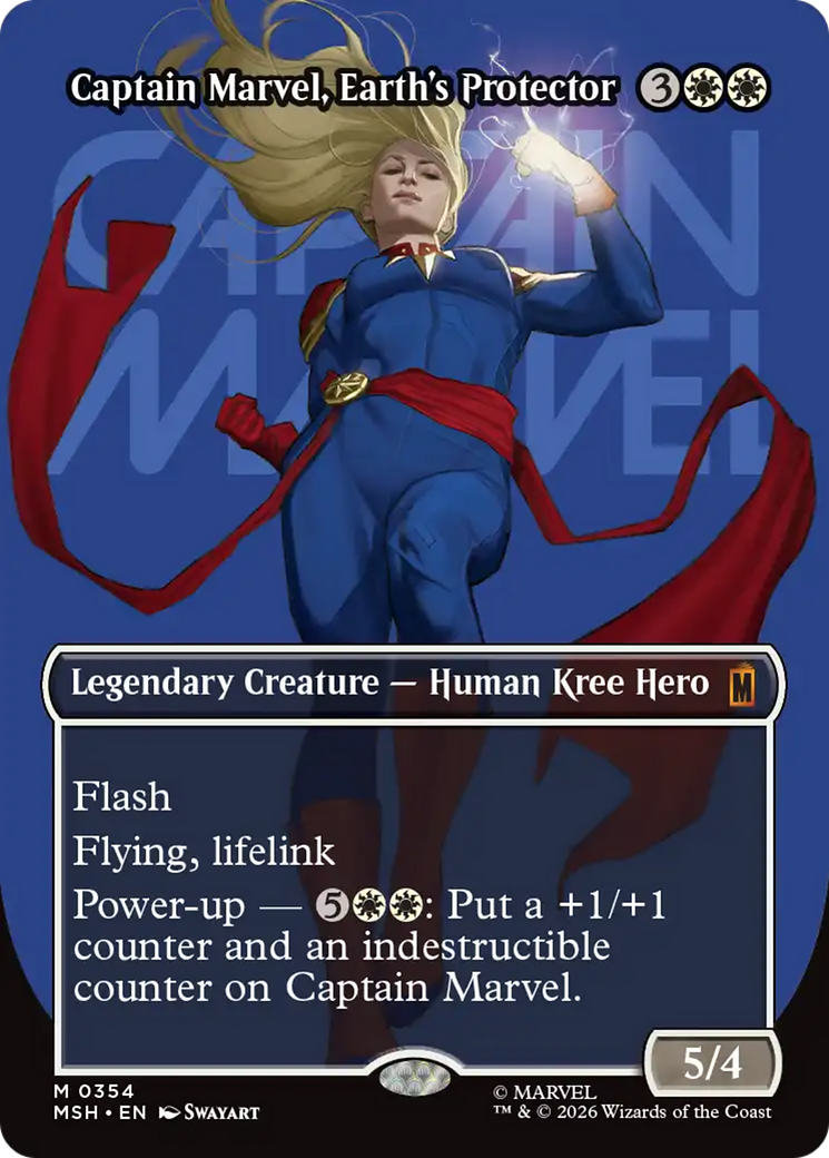 Captain Marvel, Earth's Protector (Borderless) (0354) [Marvel Super Heroes] | Card Merchant Takapuna