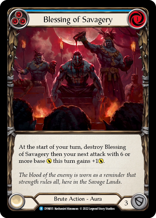 Blessing of Savagery (Blue) [DYN015] (Dynasty)  Rainbow Foil | Card Merchant Takapuna