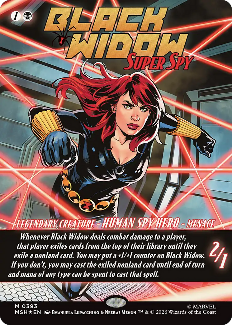 Black Widow, Super Spy (Borderless) (0393) [Marvel Super Heroes] | Card Merchant Takapuna