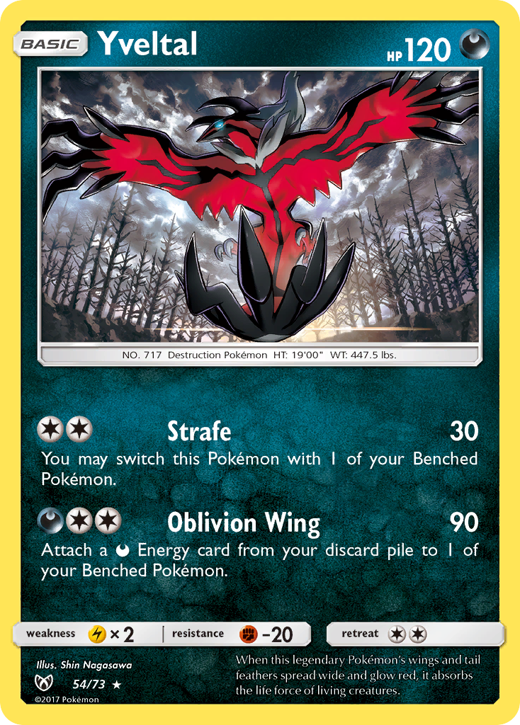 Yveltal (54/73) [Sun & Moon: Shining Legends] | Card Merchant Takapuna