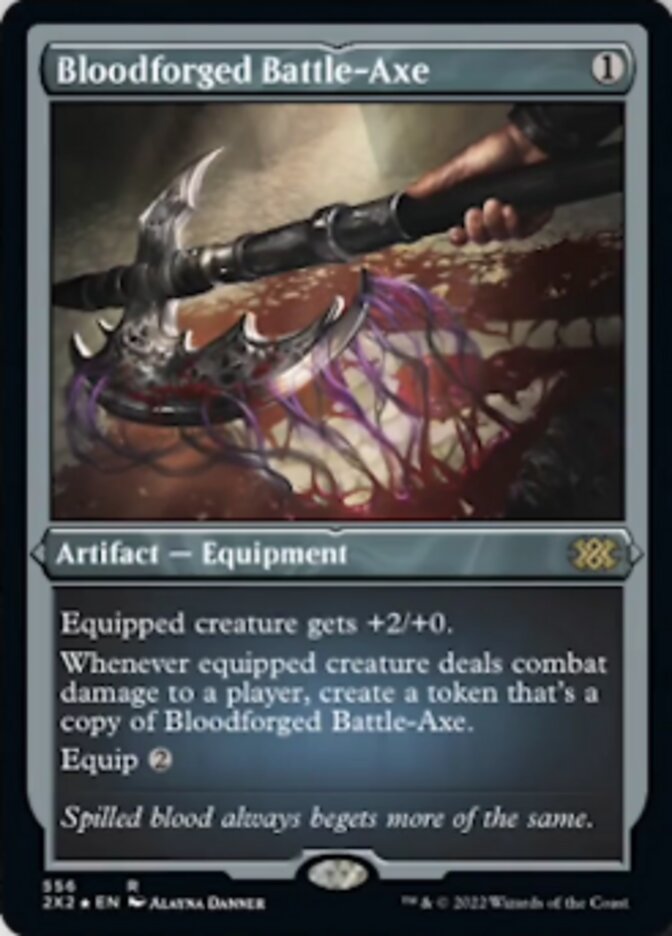 Bloodforged Battle-Axe (Foil Etched) [Double Masters 2022] | Card Merchant Takapuna