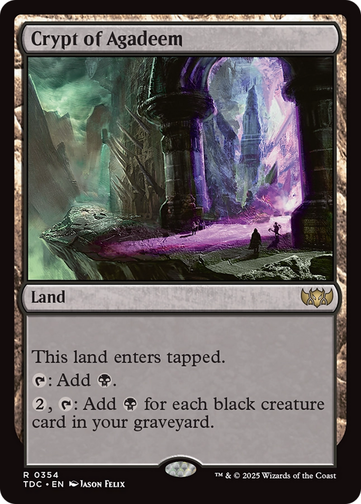 Crypt of Agadeem [Tarkir: Dragonstorm Commander] | Card Merchant Takapuna