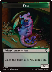 Saproling // Pest (0023) Double-Sided Token [Secrets of Strixhaven Commander Tokens] | Card Merchant Takapuna