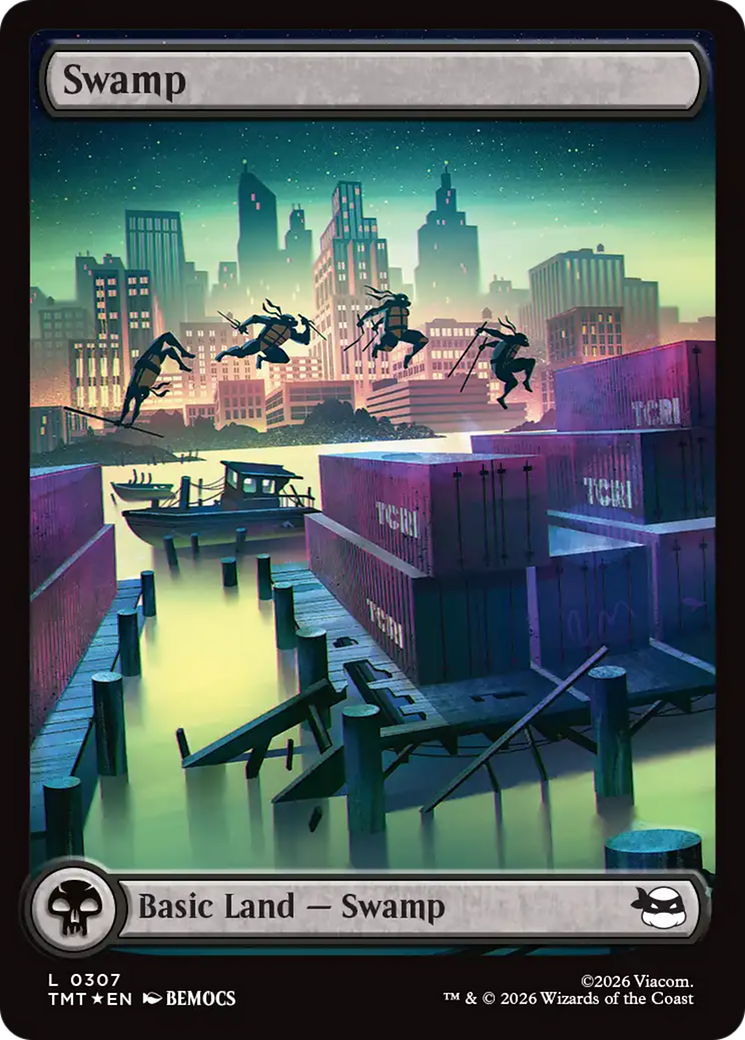 Swamp (0307) (Surge Foil) [Teenage Mutant Ninja Turtles] | Card Merchant Takapuna