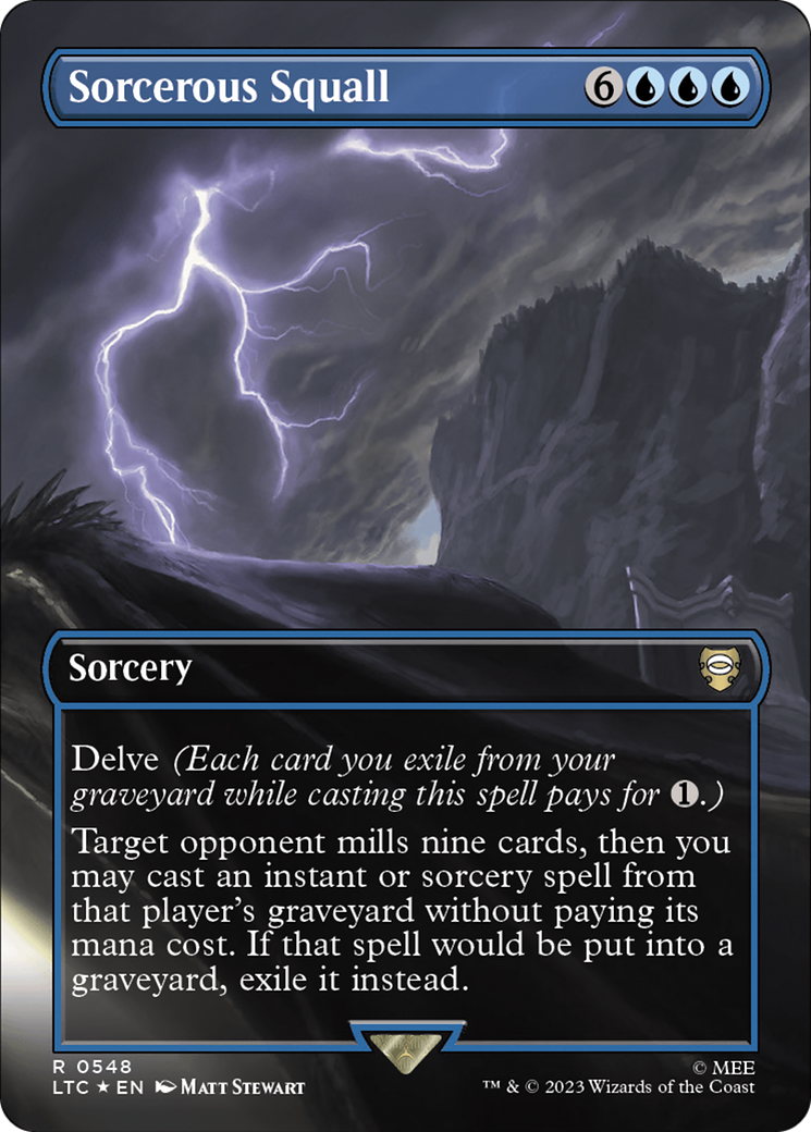Sorcerous Squall (Borderless) (Surge Foil) [The Lord of the Rings: Tales of Middle-Earth Commander] | Card Merchant Takapuna