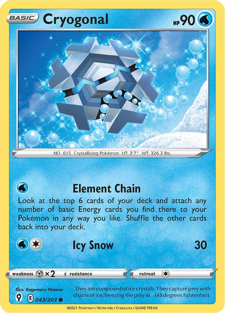 Cryogonal (043/203) [Sword & Shield: Evolving Skies] | Card Merchant Takapuna