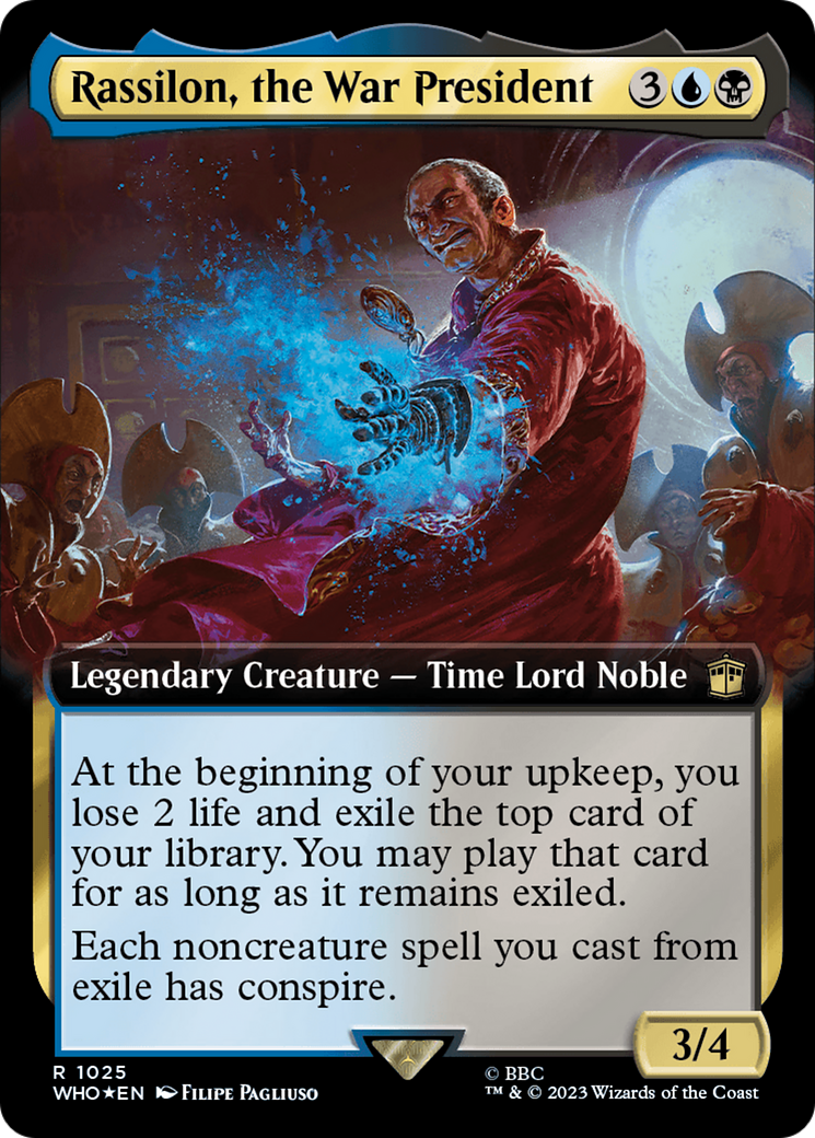 Rassilon, the War President (Extended Art) (Surge Foil) [Doctor Who] | Card Merchant Takapuna