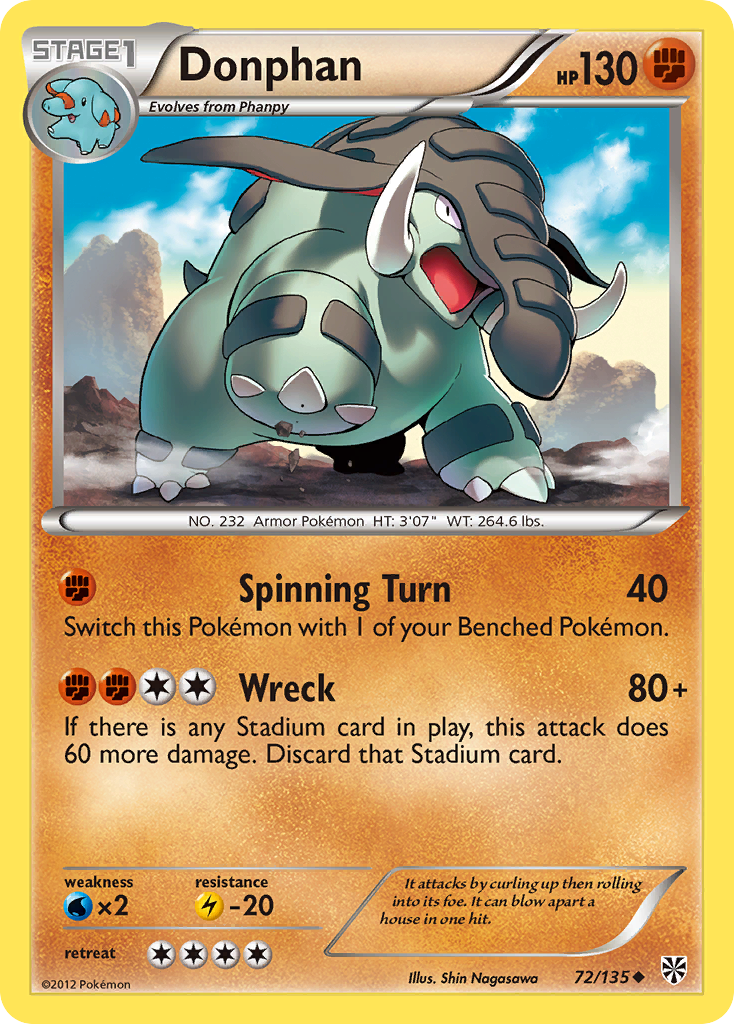 Donphan (72/135) [Black & White: Plasma Storm] | Card Merchant Takapuna
