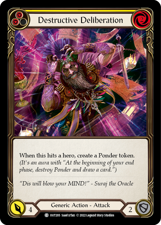 Destructive Deliberation (Yellow) [OUT205] (Outsiders)  Rainbow Foil | Card Merchant Takapuna