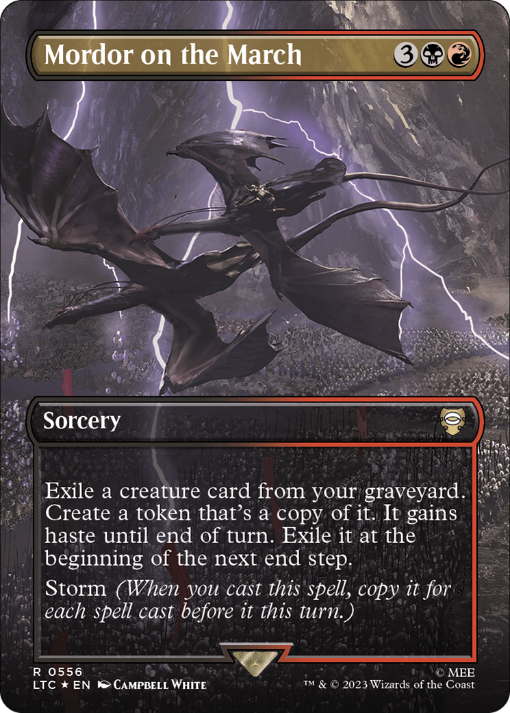 Mordor on the March (Borderless) (Surge Foil) [The Lord of the Rings: Tales of Middle-Earth Commander] | Card Merchant Takapuna